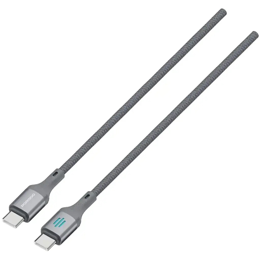 Porodo C TO C 60W PD Charging & Data Cable 1M-Grey - Image 2