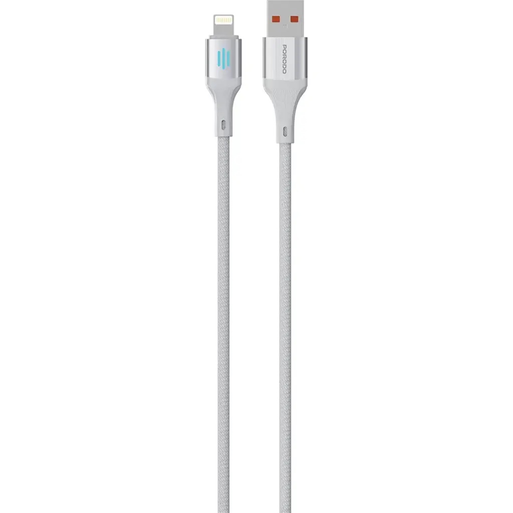 Porodo Usb-A TO Lightning Charging & Data Cable 1M-Silver