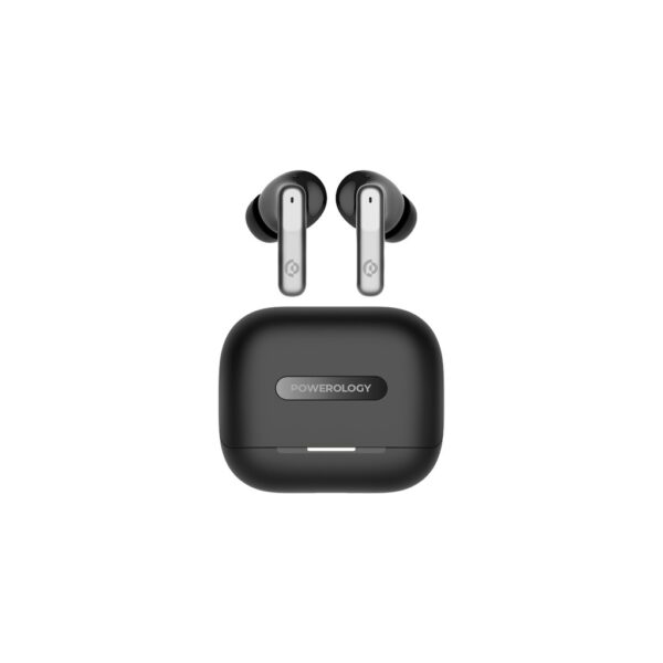 Powerology Hybrid ANC+ENC 6Mic Earphone - Black