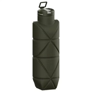 Porodo Lifestyle Fold-Flat Leakproof Silicone Bottle-Green