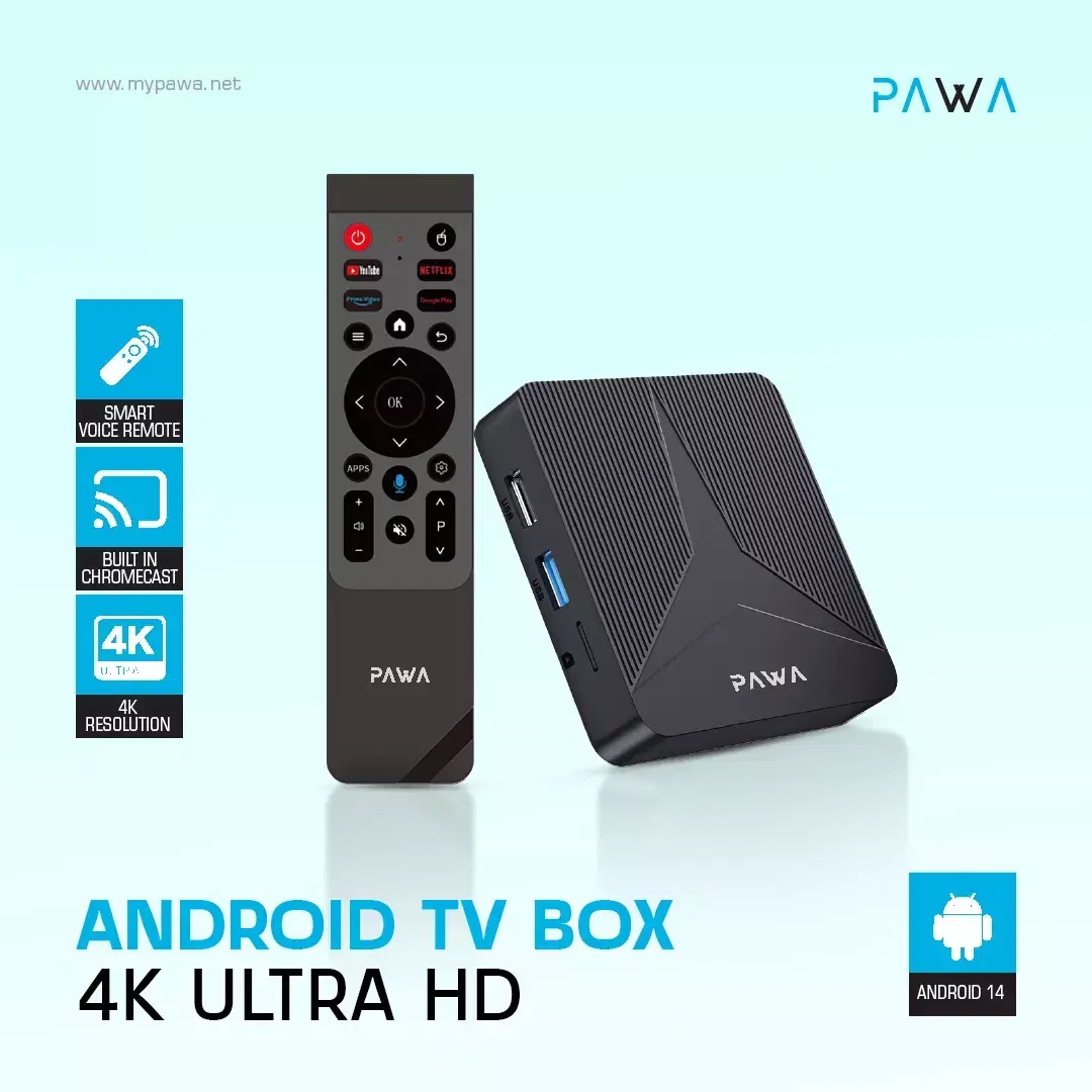Pawa Android TV Box 4K Ultra HD-Black - الصورة 2