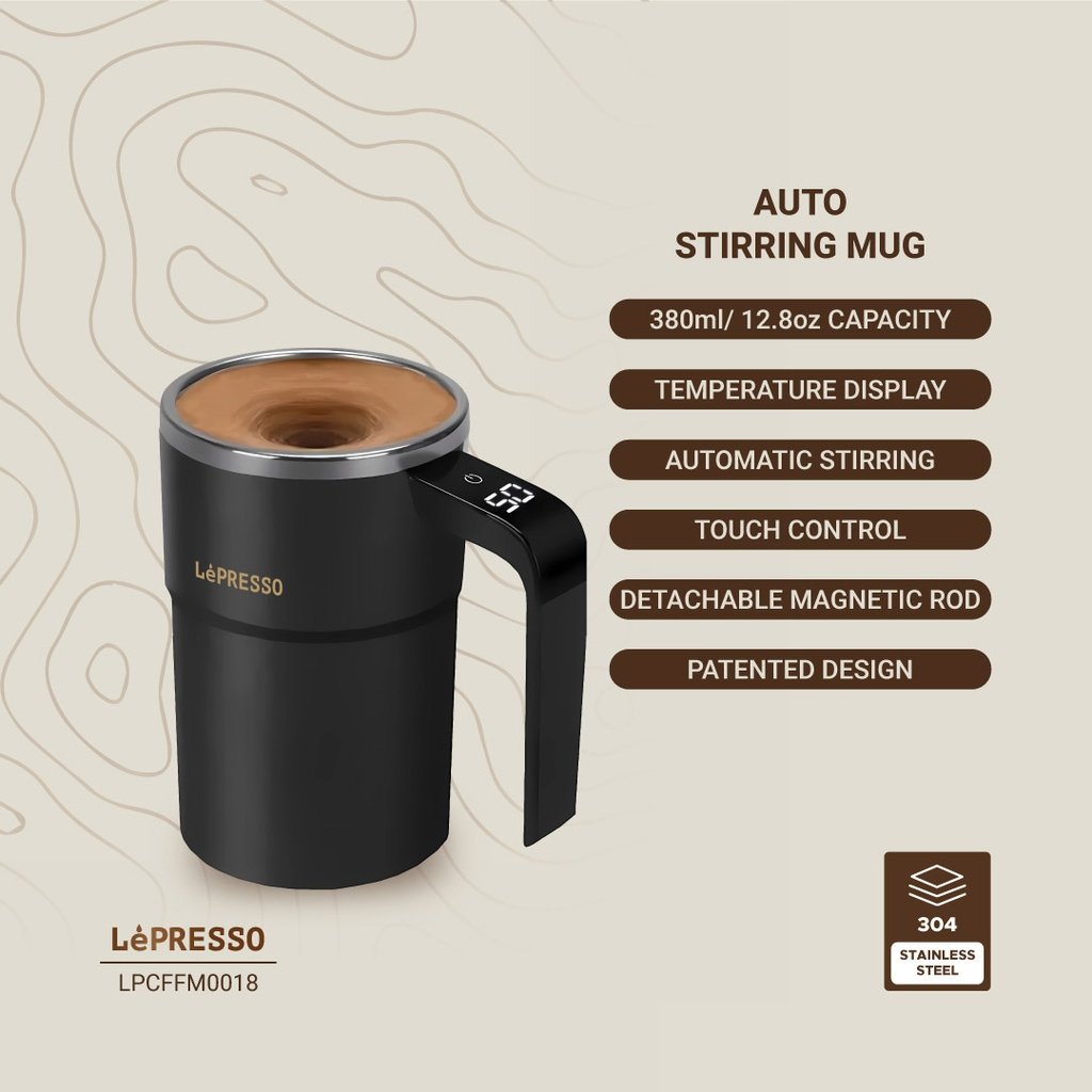 LePresso Stirmagic Auto Stirring Mug - Black - Image 5