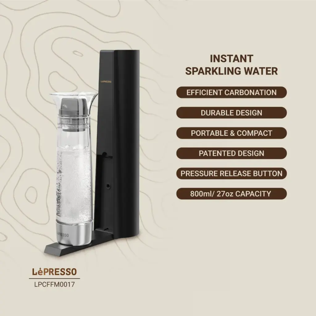 Lepresso Carbonator Instant Sparkling Water 800mL - Black - Image 3