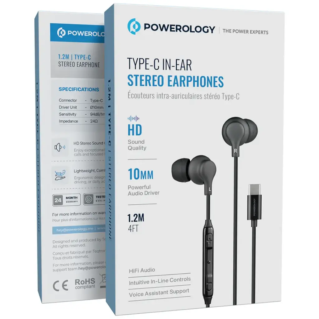 Powerology Type-C In-Ear Stereo Earphones - Image 3